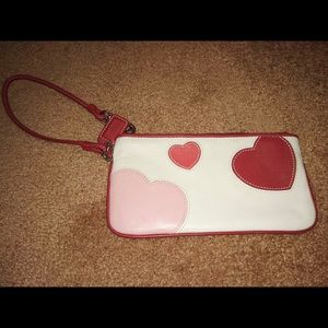 Coach Heart/Love Genuine Leather Wristlet Wallet